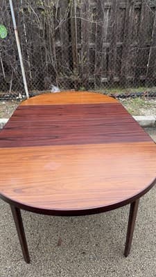 Vintage Danish Modern Expandable Oval Dining Table Rosewood Look - Thumbnail 13