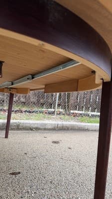 Vintage Danish Modern Expandable Oval Dining Table Rosewood Look - Thumbnail 17
