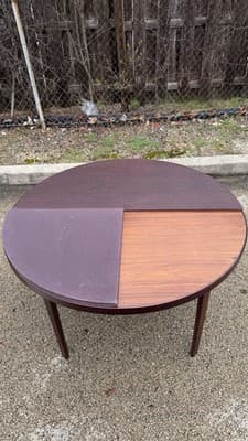 Vintage Danish Modern Expandable Oval Dining Table Rosewood Look - Thumbnail 18