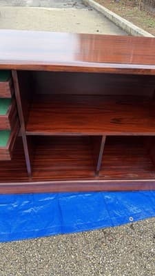 Vintage Dyrlund Danish Rosewood Cabinet Sideboard Tambour Doors - Thumbnail 17
