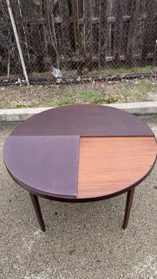 Vintage Danish Modern Expandable Oval Dining Table Rosewood Look - Thumbnail 21