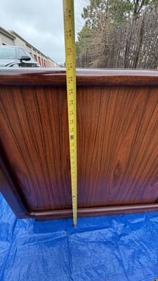 Vintage Dyrlund Danish Rosewood Cabinet Sideboard Tambour Doors - Thumbnail 21