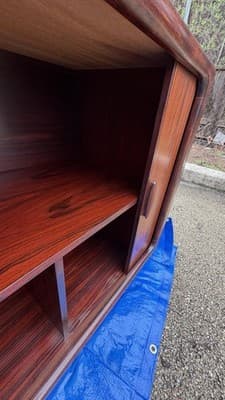 Vintage Dyrlund Danish Rosewood Cabinet Sideboard Tambour Doors - Thumbnail 23