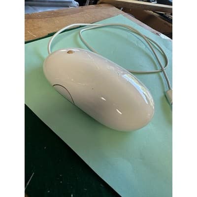 Apple Mighty Mouse A1152 Wired USB Optical Mouse White EMC 2058 Scroll Ball - Thumbnail 3