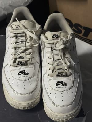 Nike Air Force 1 07 LV8 Double Air White Black Shoes 10.5