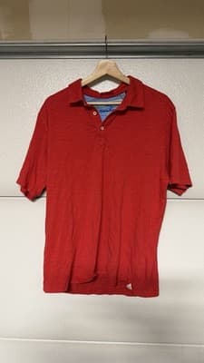 Tommy Bahama Red Polo Shirt Mens Size M Short Sleeve Casual Cotton - Thumbnail 4