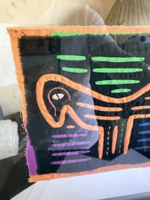 Handmade Framed Mola Textile Art – Set of 2 – Colorful Folk Embroidery - Thumbnail 4