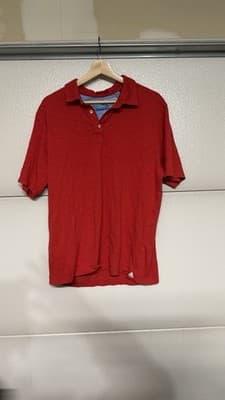 Tommy Bahama Red Polo Shirt Mens Size M Short Sleeve Casual Cotton