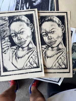 African Portrait Art Prints – Charcoal & Ink Style – Vintage Collection - Thumbnail 9