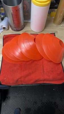Set of 5 Orange Soccer Training Cones 7-8” Agility Marker - Thumbnail 2