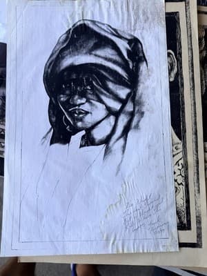 African Portrait Art Prints – Charcoal & Ink Style – Vintage Collection - Thumbnail 12