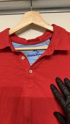 Tommy Bahama Red Polo Shirt Mens Size M Short Sleeve Casual Cotton - Thumbnail 2