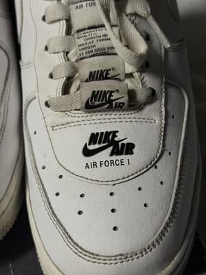 Nike Air Force 1 07 LV8 Double Air White Black Shoes 10.5 - Thumbnail 2