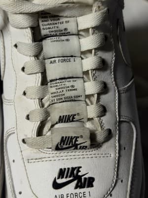 Nike Air Force 1 07 LV8 Double Air White Black Shoes 10.5 - Thumbnail 3