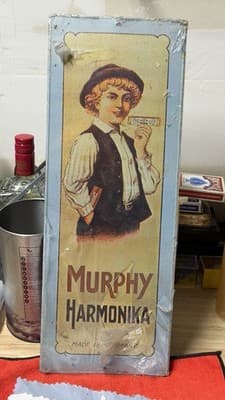 Vintage 1974 Murphy Harmonika Metal Advertising Sign 19х7 - Thumbnail 5