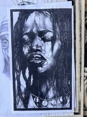 African Portrait Art Prints – Charcoal & Ink Style – Vintage Collection - Thumbnail 5