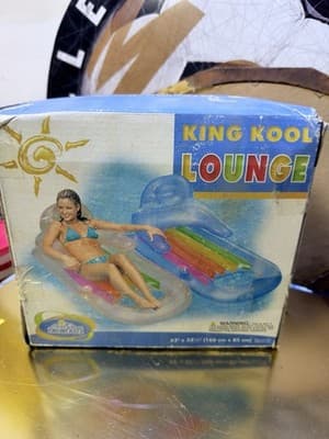 King Kool Lounge Inflatable Pool Float Rainbow Design 63” x 33.5” Boxed - Thumbnail 5