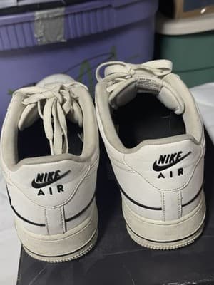 Nike Air Force 1 07 LV8 Double Air White Black Shoes 10.5 - Thumbnail 5