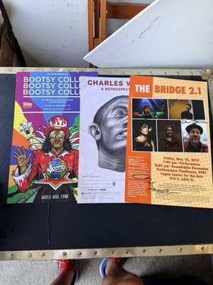 Lot of 3 Bootsy Collins, Charles White, The Bridge 2.1 Posters Lot Signed