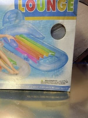 King Kool Lounge Inflatable Pool Float Rainbow Design 63” x 33.5” Boxed - Thumbnail 4