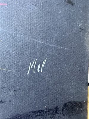 Mid-Century Modern Abstract Painting on Board – Signed “Mel” – African Tribal - Thumbnail 3