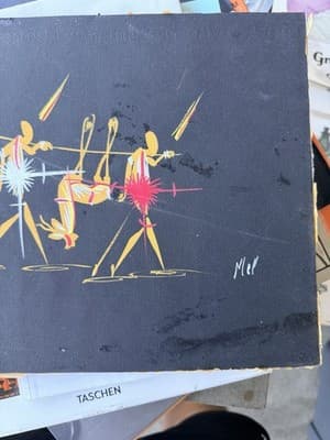 Mid-Century Modern Abstract Painting on Board – Signed “Mel” – African Tribal - Thumbnail 2
