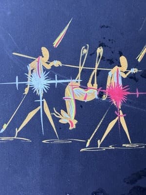 Mid-Century Modern Abstract Painting on Board – Signed “Mel” – African Tribal - Thumbnail 4