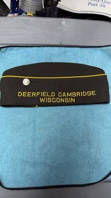VFW 9424 Life Member Garrison Cap Deerfield Cambridge WI + Korean War Pin - Thumbnail 9