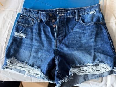 Calvin Klein Jeans Women’s Denim Distressed Cutoff Shorts Size 29 Blue