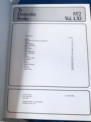 Vintage 1972 Georgetown University Ye Domesday Book Hardcover Yearbook - Thumbnail 3