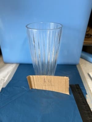 Mikasa Clear Ribbed Glass Vase Tall Fluted Flower Vase 12” - Thumbnail 2