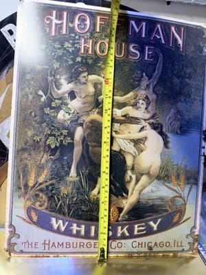 Vintage Hoffman House Whiskey Chicago Metal Sign - Thumbnail 4