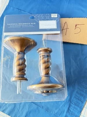 Palais Royale Valencia Curtain Holdback Pair Antique Gold New