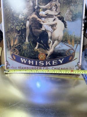 Vintage Hoffman House Whiskey Chicago Metal Sign - Thumbnail 3