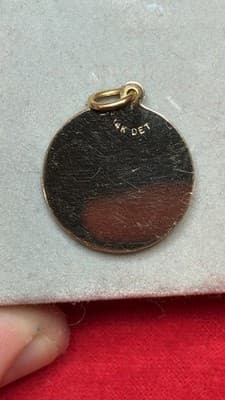 Vintage 14K Gold Sagittarius Zodiac Disc Charm Pendant 5.46g - Thumbnail 4
