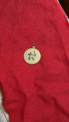 Vintage 14K Gold Sagittarius Zodiac Disc Charm Pendant 5.46g - Thumbnail 18