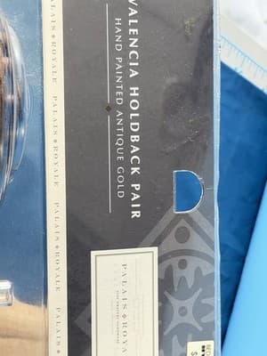Palais Royale Valencia Curtain Holdback Pair Antique Gold New - Thumbnail 4