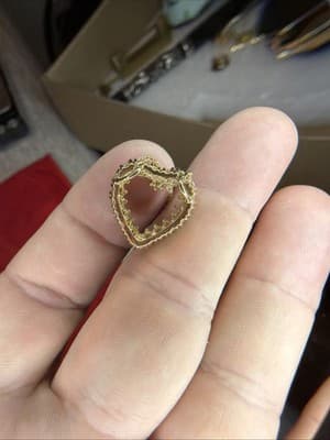 Vintage 1/20 14K GF Heart Pendant Necklace Clear Stones 18” - Thumbnail 18