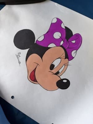 Paul Banwer Minnie Mouse Original Art Drawing Signed Disney Character - Thumbnail 3