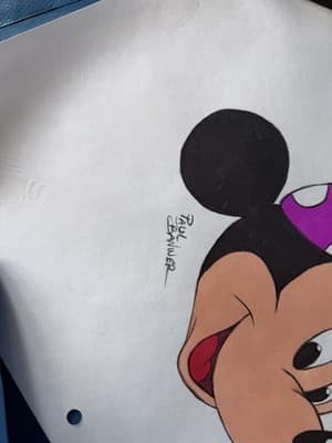 Paul Banwer Minnie Mouse Original Art Drawing Signed Disney Character - Thumbnail 2