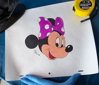 Paul Banwer Minnie Mouse Original Art Drawing Signed Disney Character