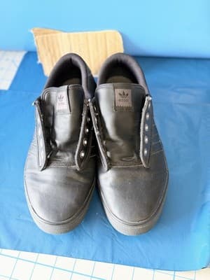 Adidas Stan Smith Slip On Black Leather Sneakers Men’s 9.5 - Thumbnail 2