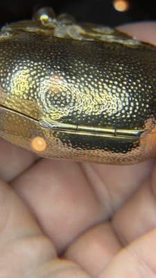Judith Leiber Pill Trinket box Strawberry Fruit Swarovski Crystal Gold Vintage - Thumbnail 13