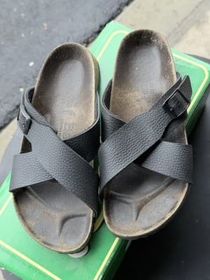 Betula by Birkenstock Black Leather Sandals Size 36 EU Made in Germany - Thumbnail 3