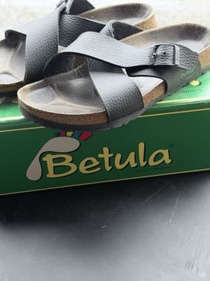 Betula by Birkenstock Black Leather Sandals Size 36 EU Made in Germany - Thumbnail 2