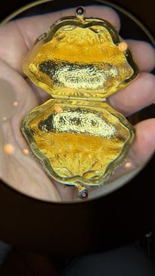 Judith Leiber Pill Trinket box Strawberry Fruit Swarovski Crystal Gold Vintage - Thumbnail 12