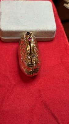 Judith Leiber Pill Trinket box Strawberry Fruit Swarovski Crystal Gold Vintage - Thumbnail 5