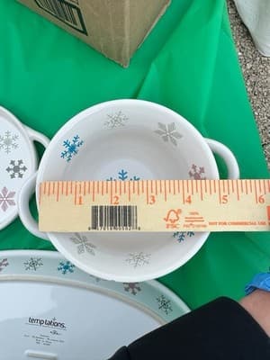 Temp-tations Snowflake 6pc Set 2 Bowls w/ Saucers & 2 Oval Platters Christmas - Thumbnail 7