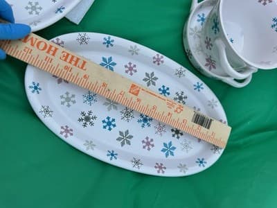 Temp-tations Snowflake 6pc Set 2 Bowls w/ Saucers & 2 Oval Platters Christmas - Thumbnail 3