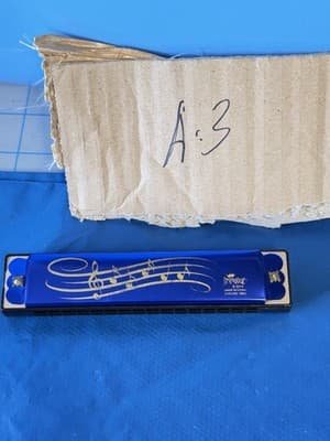 Imperial Blue Musical Notes Harmonica 2014